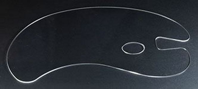JAS: Transparent Acrylic Kidney Palette: 25x43cm 3mm thick