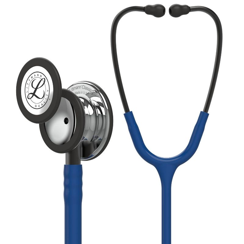 Littmann Classic III Monitoring Stethoscope: Mirror & Navy Blue